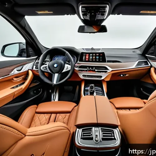 BMW X7의 럭셔리 옵션 트림 - Ultra-luxurious BMW X7 interior showcasing premium Nappa leather seats with visible soft texture and...